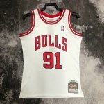 NBA 91 Rodman 1997-98 Bulls Maillot Retro blanc